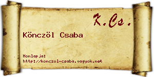 Könczöl Csaba névjegykártya