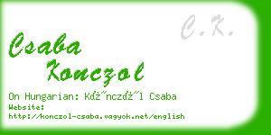 csaba konczol business card